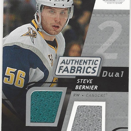 2008-09 SP Game Used Dual Authentic Fabrics #AFBR Steve Bernier (40-127x6-CANUCKS)