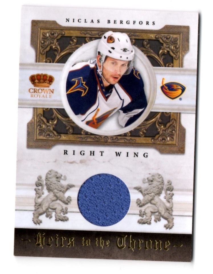 2010-11 Crown Royale Heirs to the Throne Materials #NB Nicklas Bergfors (30-X88-THRASHERS)