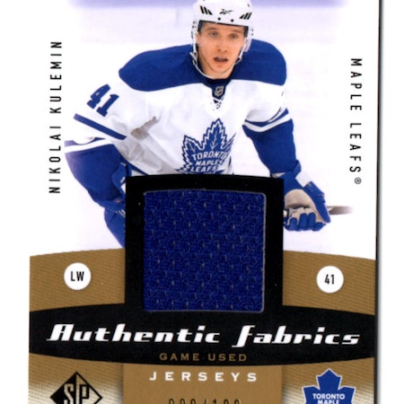 2010-11 SP Game Used Authentic Fabrics Gold #AFNK Nikolai Kulemin (40-X85-MAPLE LEAFS)