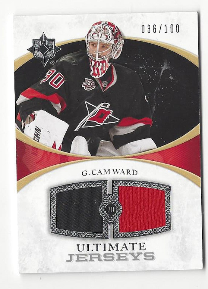 2010-11 Ultimate Collection Ultimate Jerseys #UJCW Cam Ward (40-X79-HURRICANES)