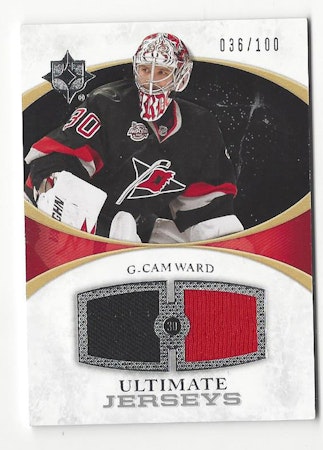 2010-11 Ultimate Collection Ultimate Jerseys #UJCW Cam Ward (40-X79-HURRICANES)
