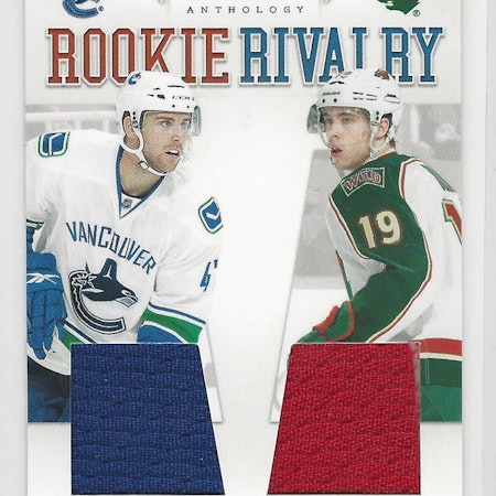 2011-12 Panini Rookie Anthology Rookie Rivalry Dual Jerseys #26 Yann Sauve Brett Bulmer (30-153x3-CANUCKS+NHLWILD)