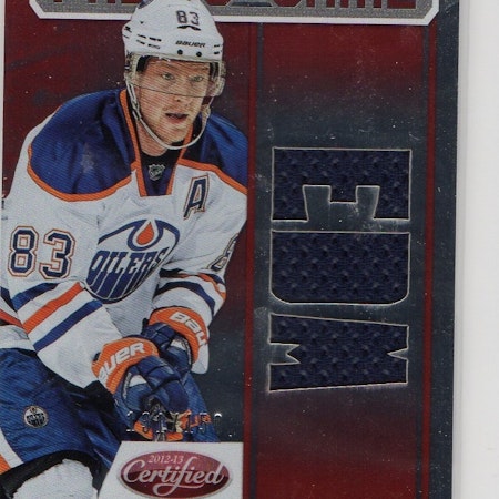 2012-13 Certified Fabric of the Game Mirror Red Jersey Team Die Cut #FOGHEM Ales Hemsky (40-127x2-OILERS)