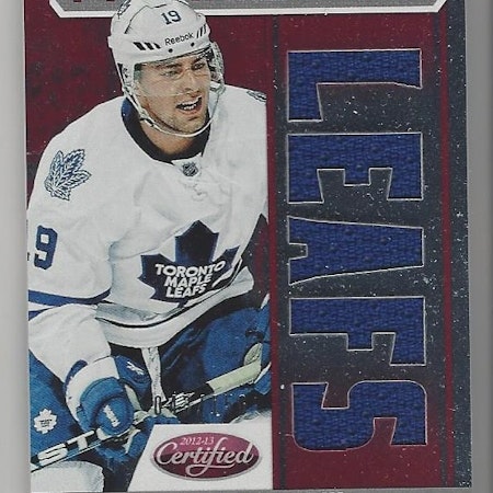 2012-13 Certified Fabric of the Game Mirror Red Jersey Team Die Cut #FOGJL Joffrey Lupul (40-X127-MAPLE LEAFS)