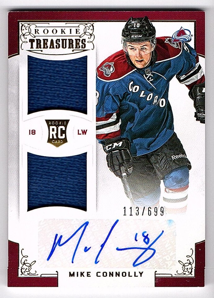 2012-13 Panini Rookie Anthology #112 Mike Connolly JSY AU RC (40-X98-AVALANCHE)