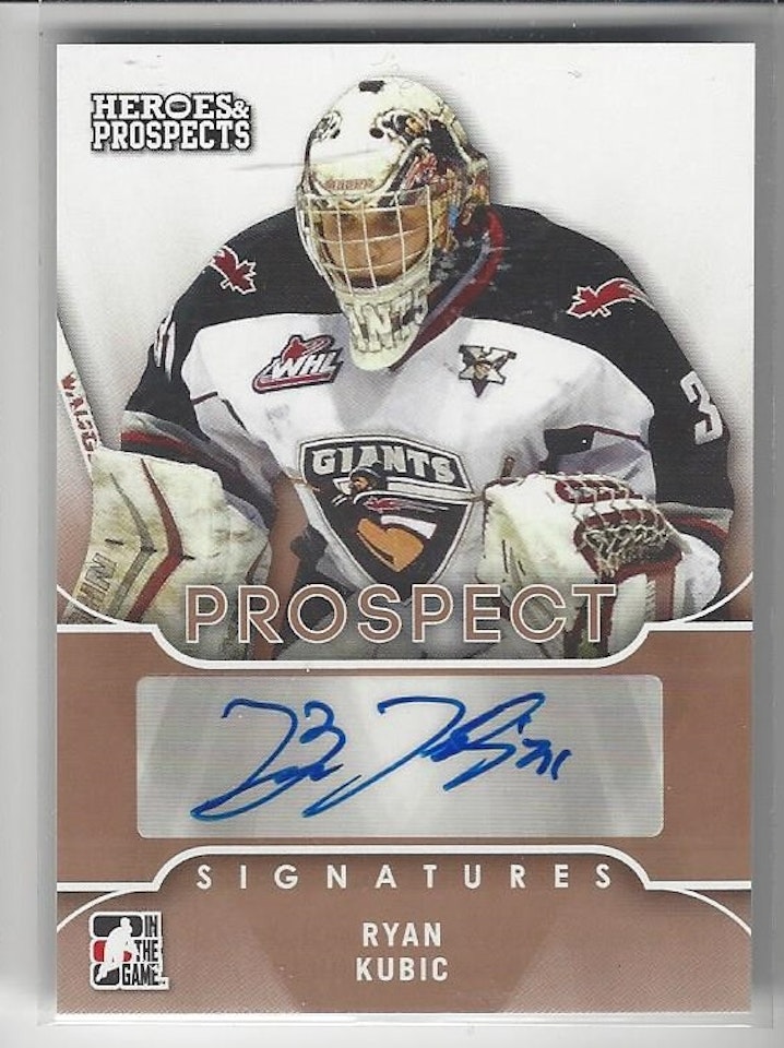 2015-16 ITG Heroes and Prospects Prospect Autographs #PSRK1 Ryan Kubic (30-X111-OTHERS)