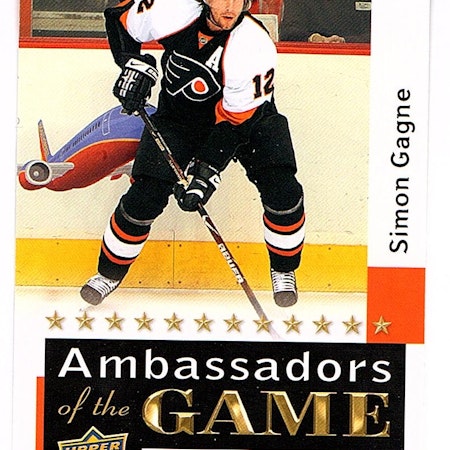 2009-10 Upper Deck Ambassadors of the Game #AG47 Simon Gagne (20-X32-FLYERS)