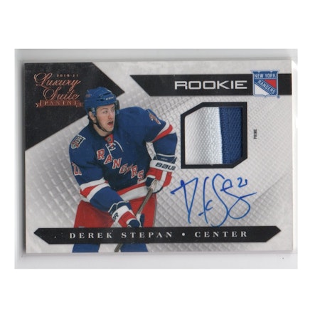 2010-11 Luxury Suite #135 Derek Stepan JSY AU RC (150-X223-RANGERS)