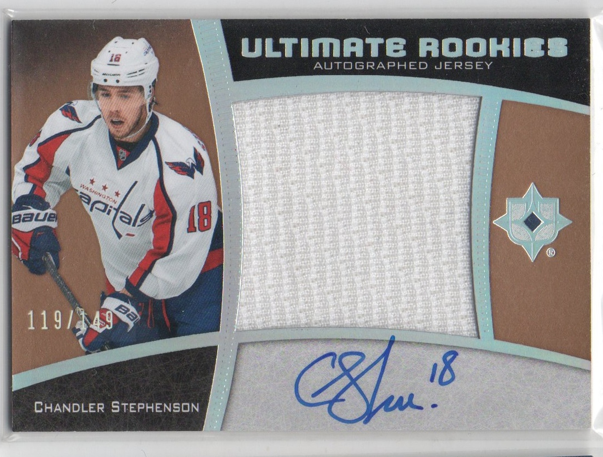 2015-16 Ultimate Collection Spectrum Silver #69 Chandler Stephenson JSY AU (60-X102-CAPITALS)