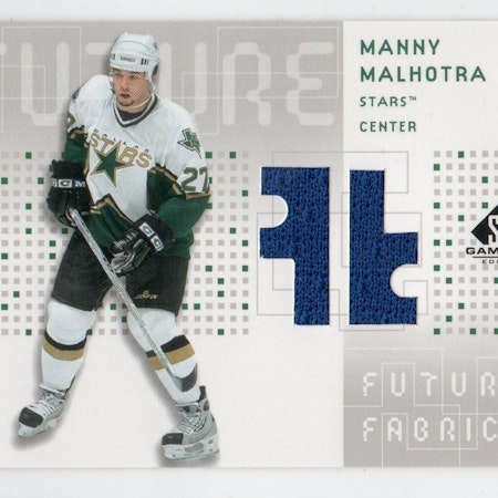 2002-03 SP Game Used Future Fabrics #FFMM Manny Malhotra (30-X145-NHLSTARS)