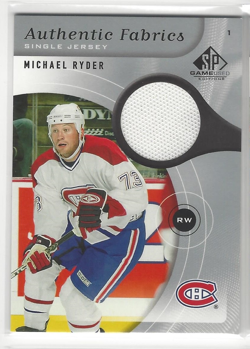 2005-06 SP Game Used Authentic Fabrics #AFRY Michael Ryder (30-X134-CANADIENS)