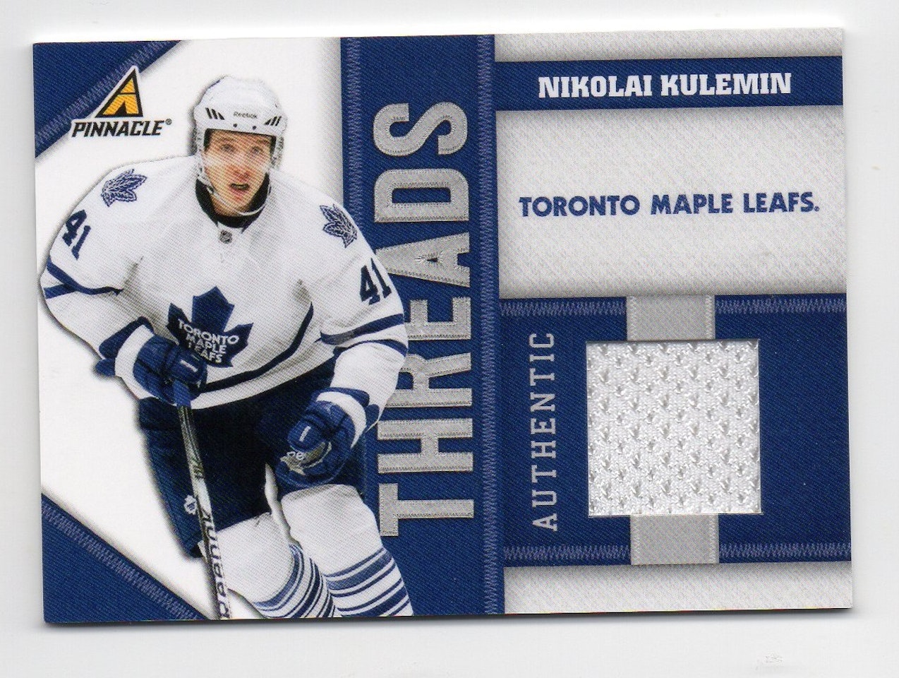 2010-11 Pinnacle Threads #NK Nikolai Kulemin (30-X85-MAPLE LEAFS)