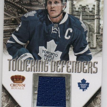 2012-13 Crown Royale Towering Defenders Materials #TDDP Dion Phaneuf (30-X133-MAPLE LEAFS)