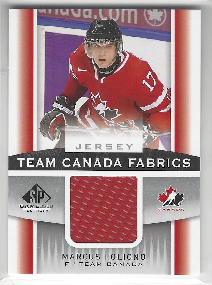 2013-14 SP Game Used Team Canada Fabrics #TCMF Marcus Foligno C (30-19x3-CANADA)