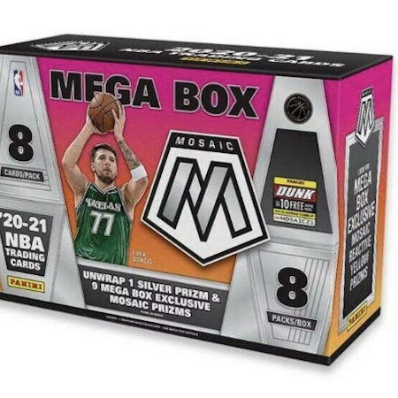 2020-21 Panini Mosaic Basketball (64-Card Mega Box - Green Fluorescent Prizms)