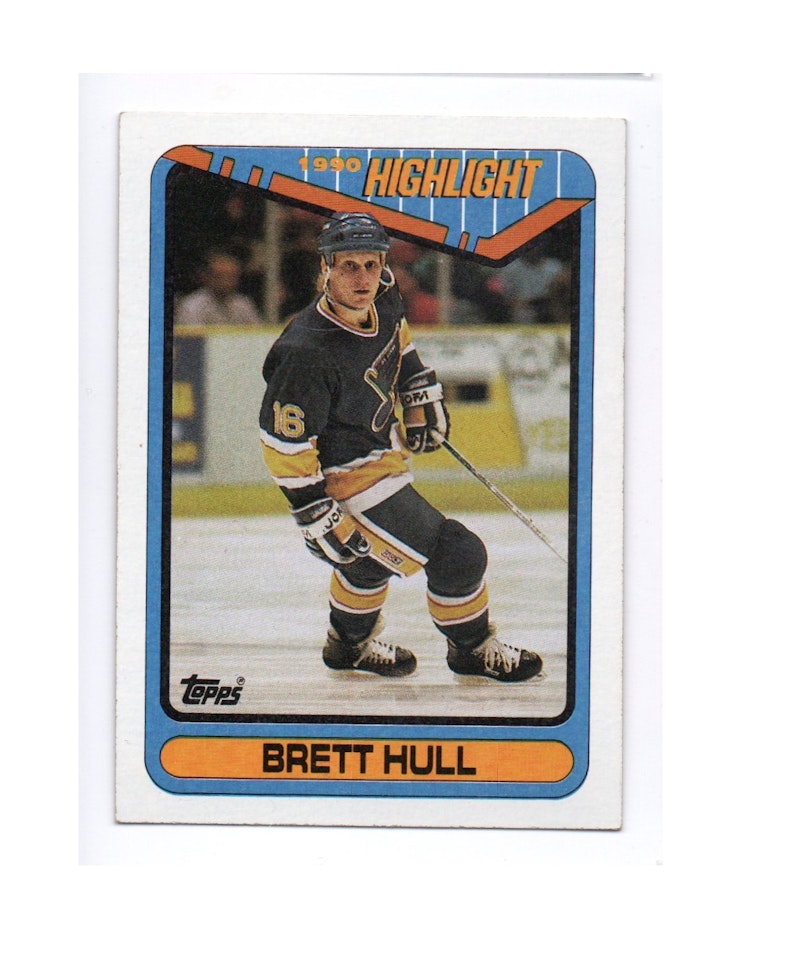 1990-91 Topps #4 Brett Hull HL (10-D7-BLUES)