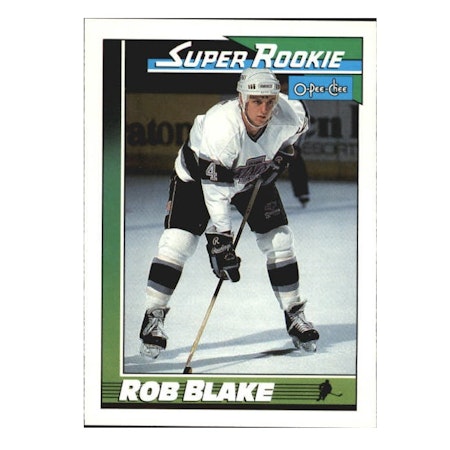1991-92 O-Pee-Chee #6 Rob Blake SR UER (20-X166-NHLKINGS)