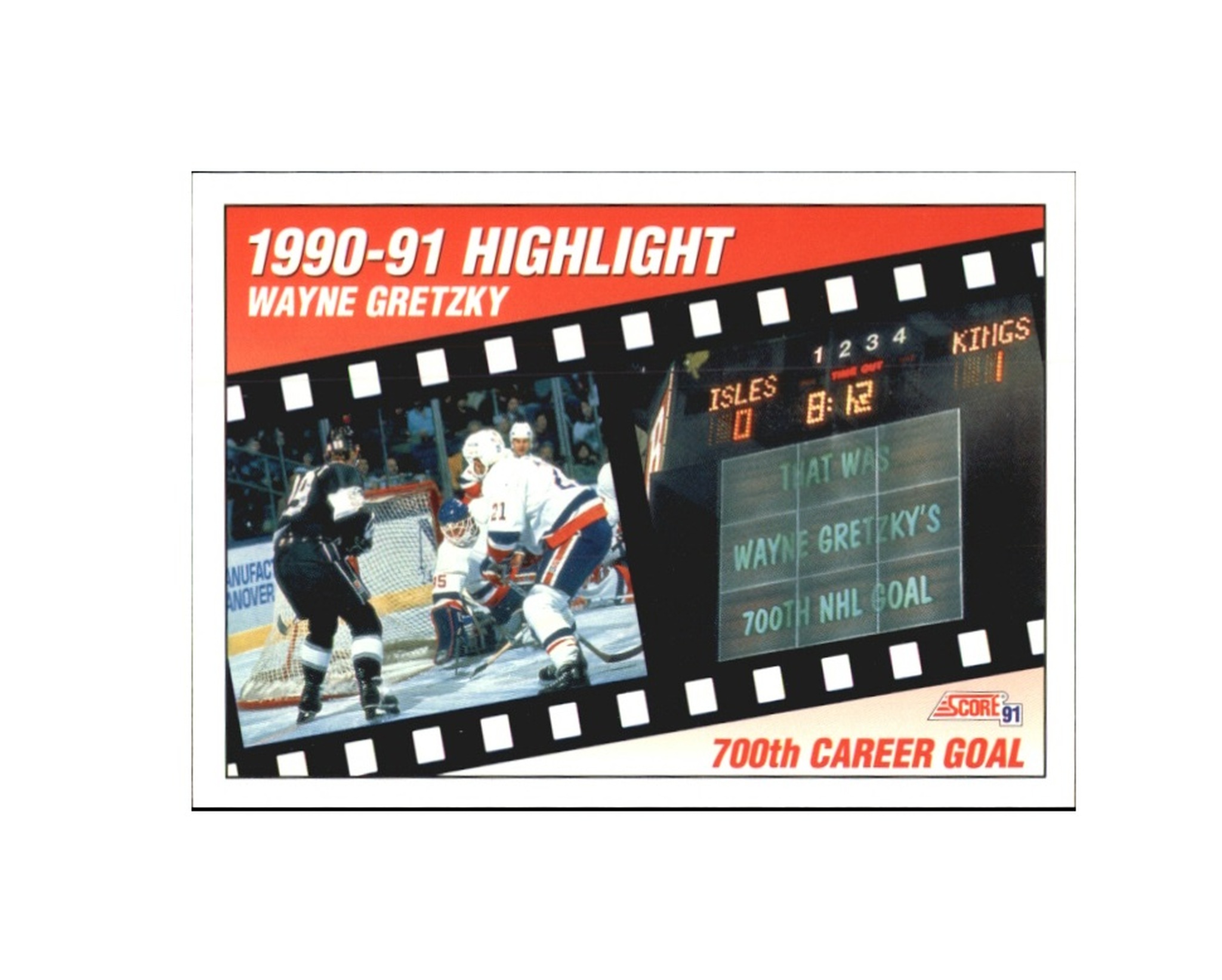 1991-92 Score Canadian Bilingual #303 Wayne Gretzky 700th (12-X175-NHLKINGS)