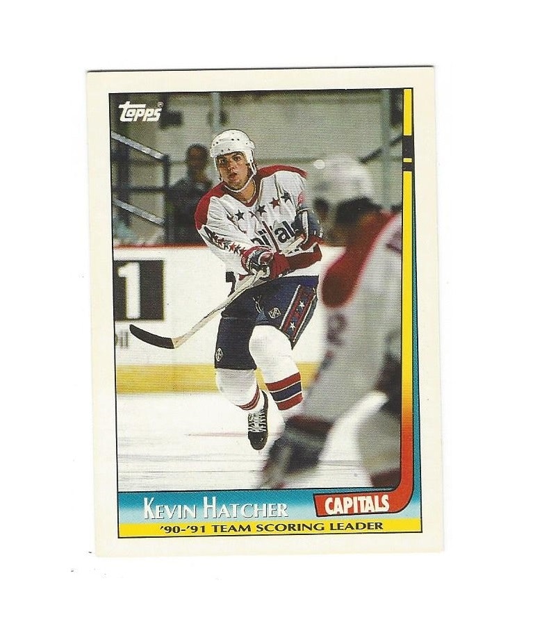 1991-92 Topps Team Scoring Leaders #16 Kevin Hatcher (10-X118-CAPITALS)