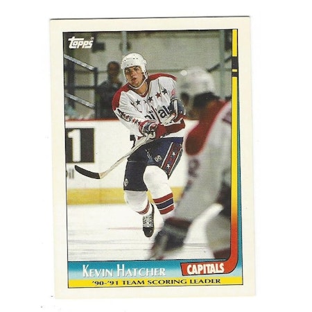 1991-92 Topps Team Scoring Leaders #16 Kevin Hatcher (10-X118-CAPITALS)