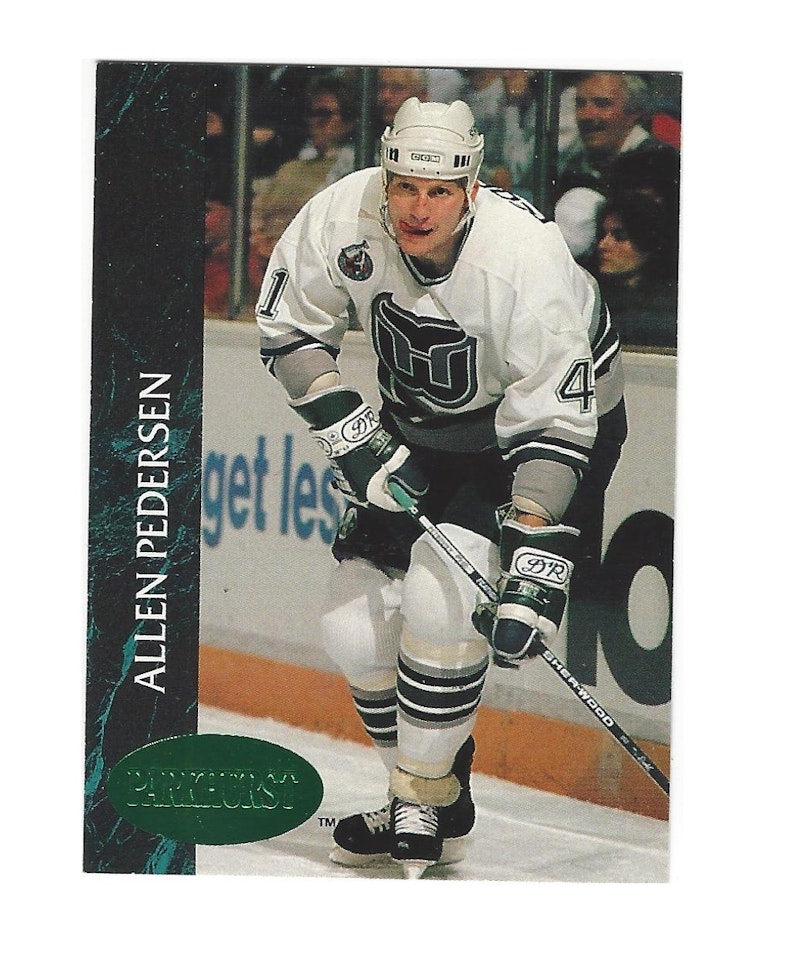 1992-93 Parkhurst Emerald Ice #300 Allen Pedersen (10-159x1-WHALERS)