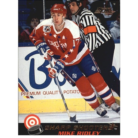 1992-93 Score Sharp Shooters Canadian #6 Mike Ridley (10-X67-CAPITALS)