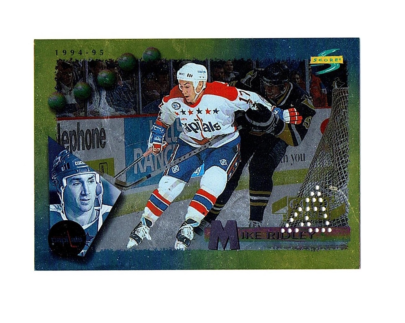 1994-95 Score Gold Line Punched #199 Mike Ridley (25-X1-CAPITALS)