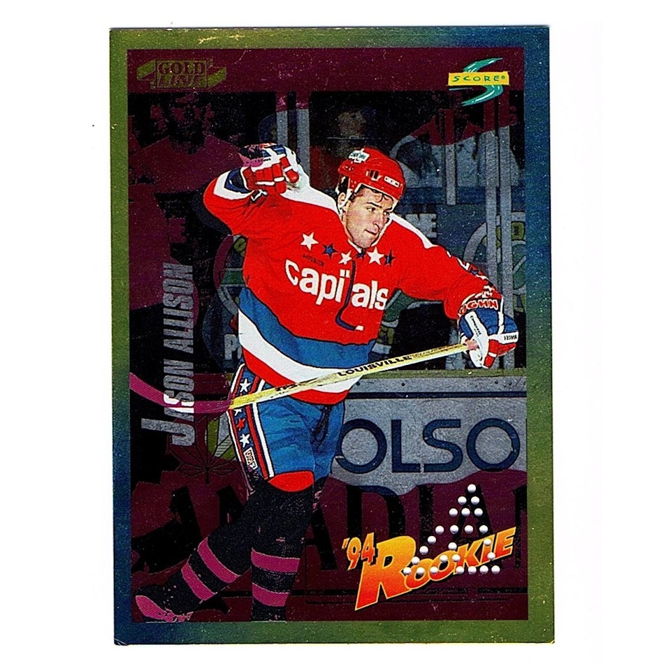 1994-95 Score Gold Line Punched #231 Jason Allison (30-X6-CAPITALS)