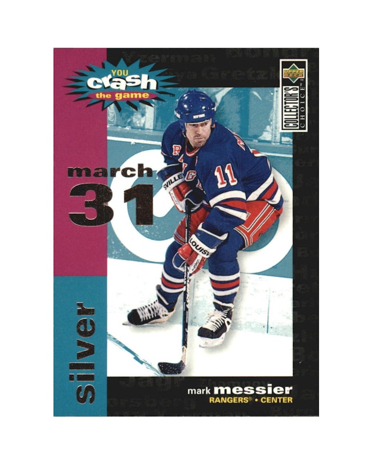 1995-96 Collector's Choice Crash the Game Silver #C6C Mark Messier 3 31 96 (15-X81-RANGERS)