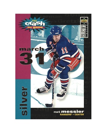 1995-96 Collector's Choice Crash the Game Silver #C6C Mark Messier 3 31 96 (15-X81-RANGERS)