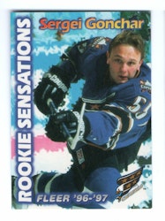 1996-97 Fleer Rookie Sensations #5 Sergei Gonchar (10-32x7-CAPITALS)