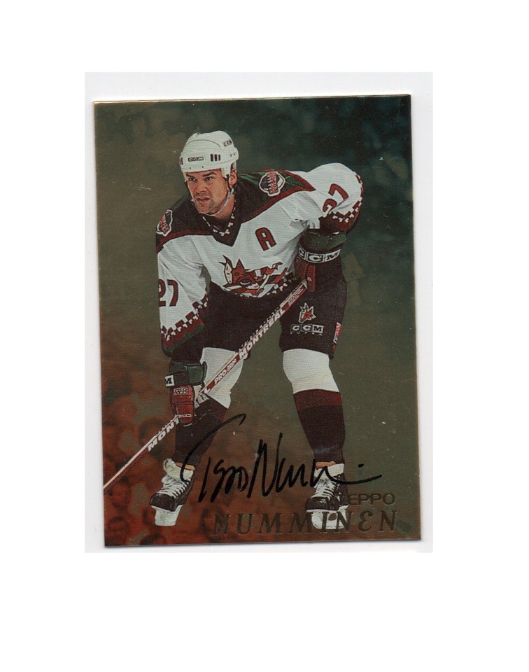 1998-99 Be A Player Autographs Gold #106 Teppo Numminen (50-X123-COYOTES)