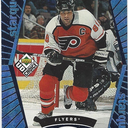 1998-99 UD Choice StarQuest Blue #SQ28 Eric Lindros (10-176x9-FLYERS)
