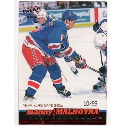 1999-00 Pacific Copper #274 Manny Malhotra (5-X193-RANGERS) SE SKICK