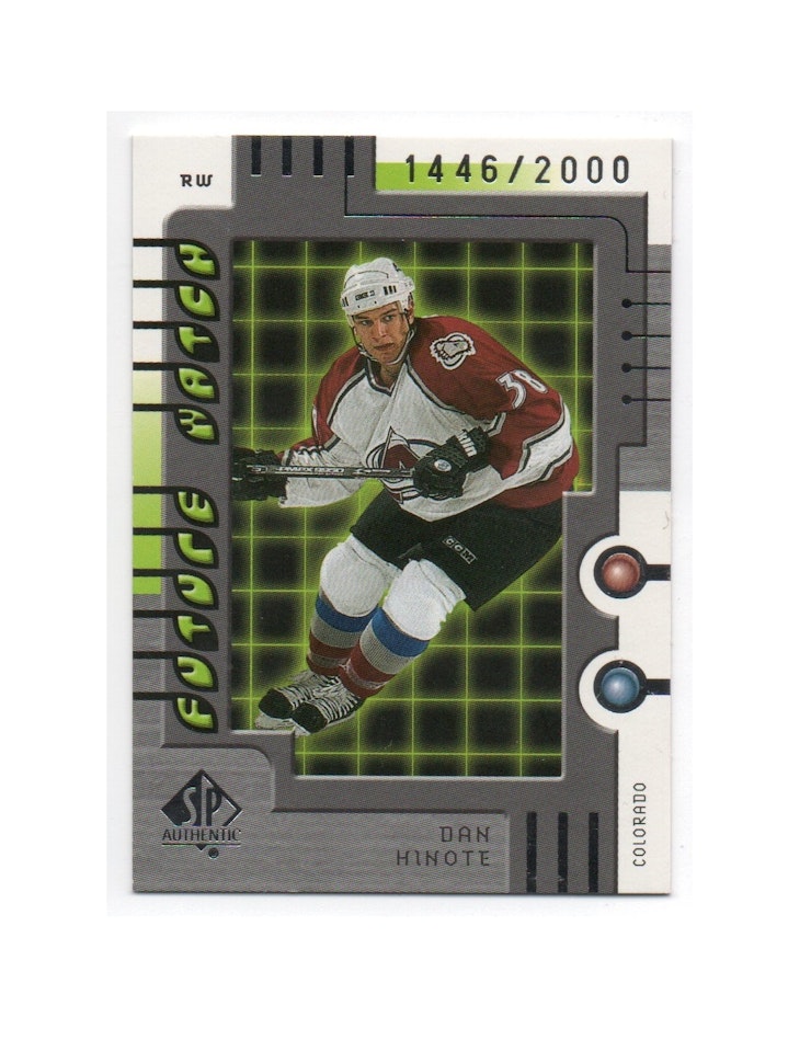 1999-00 SP Authentic #100 Dan Hinote RC (12-X208-AVALANCHE)