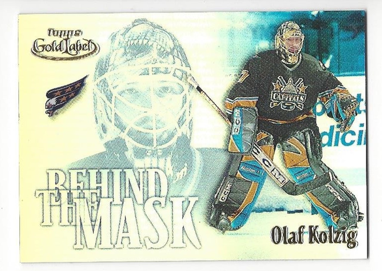 2000-01 Topps Gold Label Behind the Mask #BTM7 Olaf Kolzig (15-X105-CAPITALS)