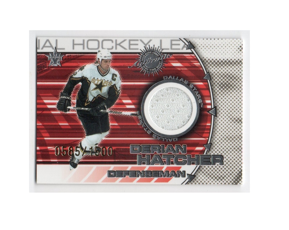 2000-01 Vanguard Dual Game-Worn Jerseys #4 Derian Hatcher Mike Modano (50-X202-NHLSTARS)