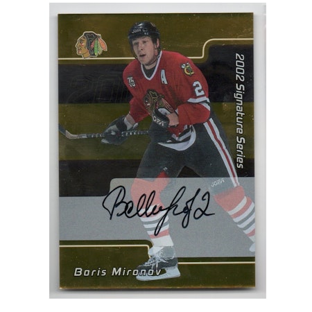 2001-02 BAP Signature Series Autographs Gold #179 Boris Mironov (40-X152-BLACKHAWKS)