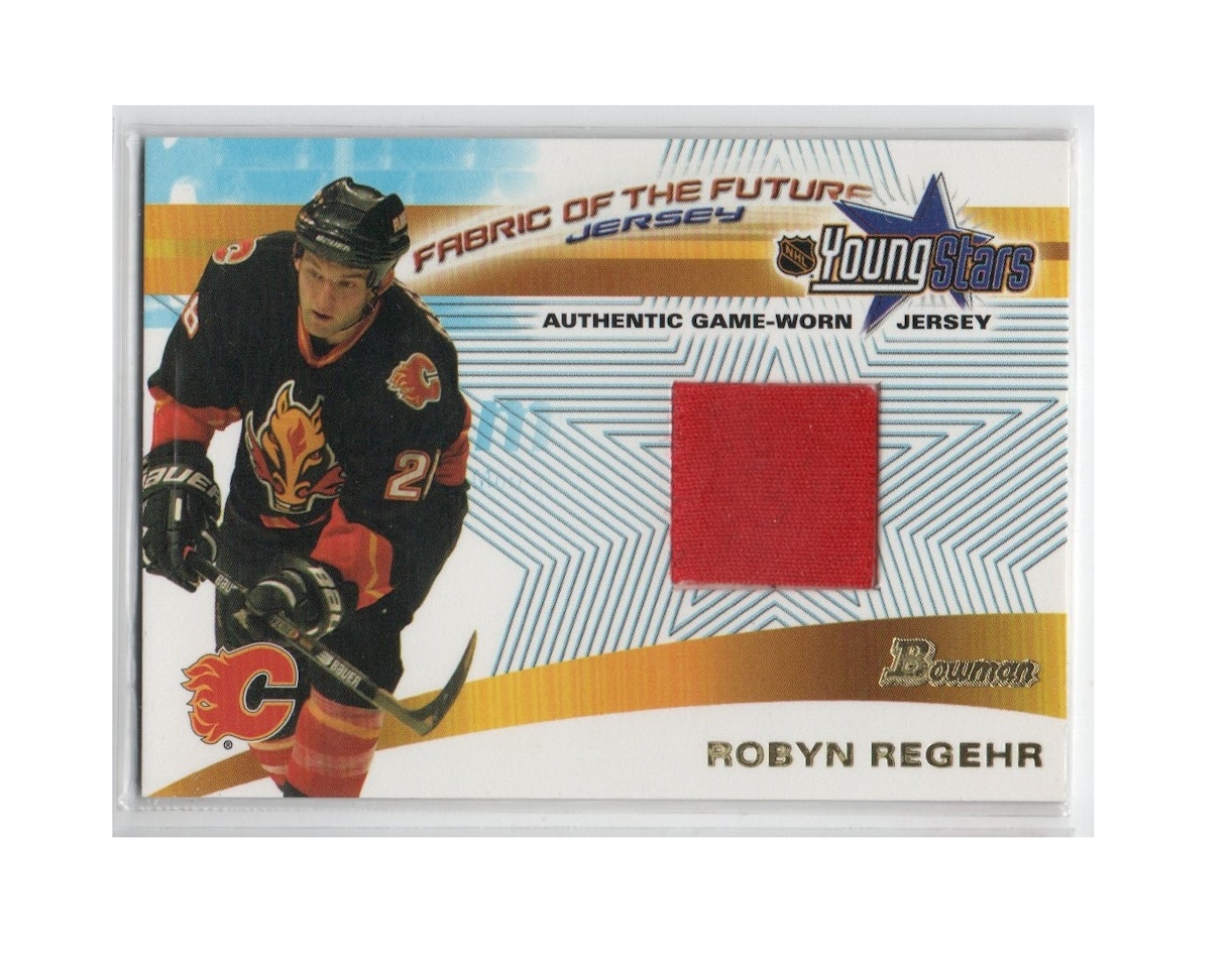 2001-02 Bowman YoungStars Relics #JRR Robyn Regehr J (20-X237-FLAMES)