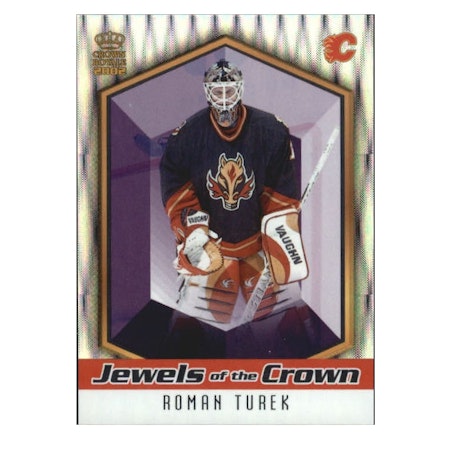 2001-02 Crown Royale Jewels of the Crown #4 Roman Turek (12-X176-FLAMES)