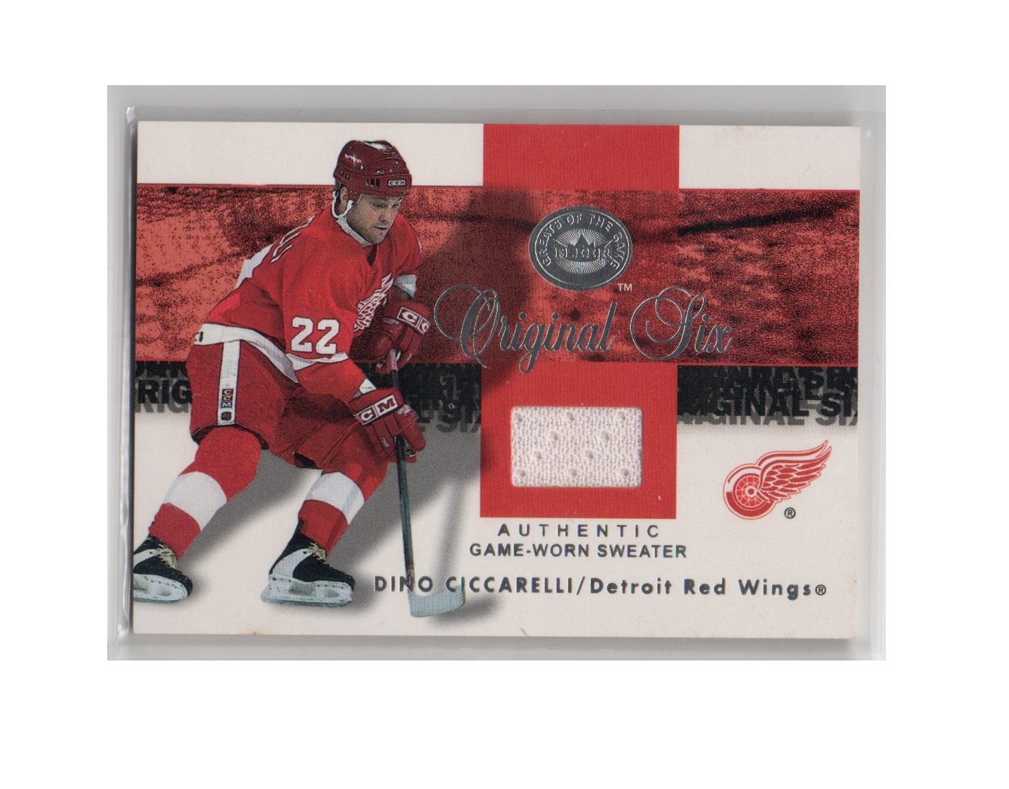 2001-02 Greats of the Game Jerseys #1 Dino Ciccarelli (50-X256-RED WINGS)