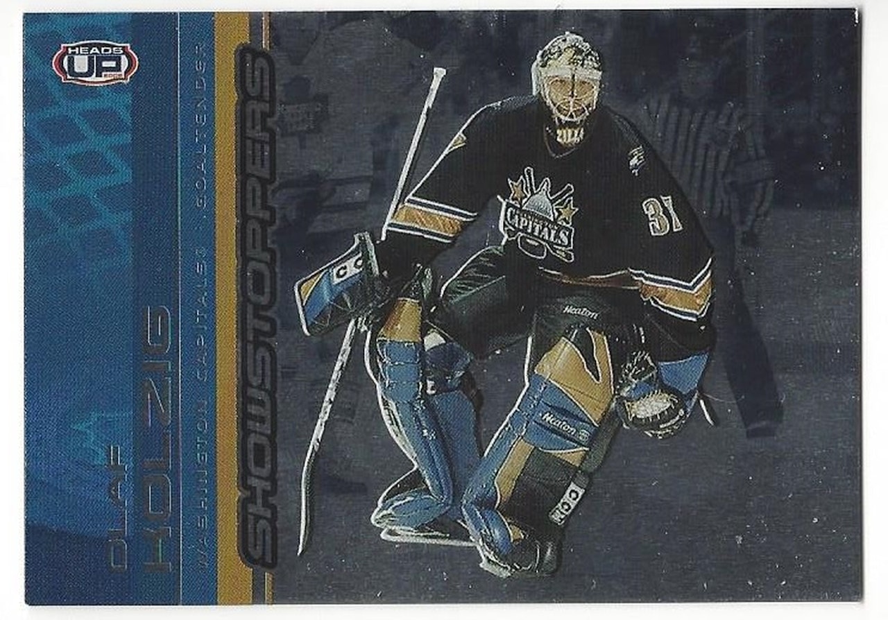 2001-02 Pacific Heads Up Showstoppers #20 Olaf Kolzig (15-166x3-CAPITALS)