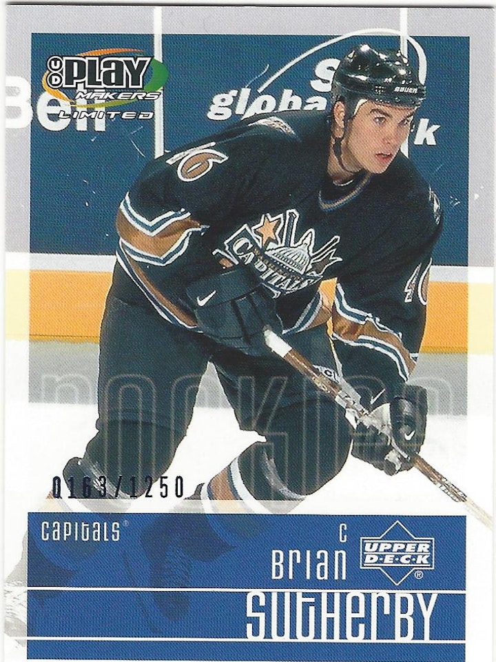 2001-02 UD Playmakers #145 Brian Sutherby RC (15-X39-CAPITALS)