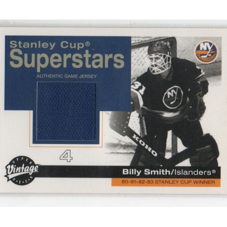 2001-02 Upper Deck Vintage Jerseys #SCBS Billy Smith (60-X146-GAMEUSED-ISLANDERS)