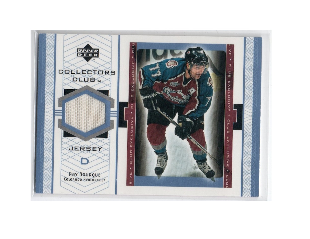 2002 Upper Deck Collectors Club Jerseys #RBJ Ray Bourque (100-X231-AVALANCHE)
