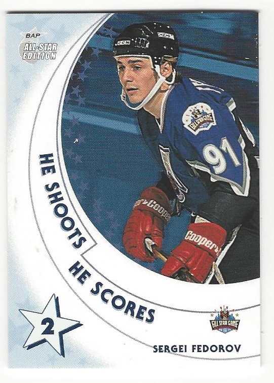 2002-03 BAP All-Star Edition He Shoots He Scores Points #11 Sergei Fedorov 2 pt. (10-167xRED WINGS)
