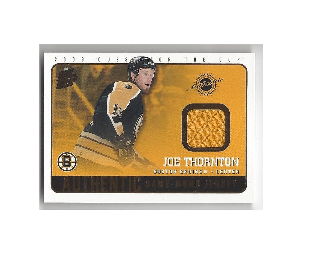 2002-03 Pacific Quest For the Cup Jerseys #3 Joe Thornton (50-275x4-BRUINS)