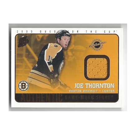 2002-03 Pacific Quest For the Cup Jerseys #3 Joe Thornton (50-275x4-BRUINS)