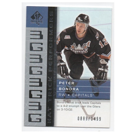 2002-03 SP Authentic #105 Peter Bondra HT (15-X215-CAPITALS)