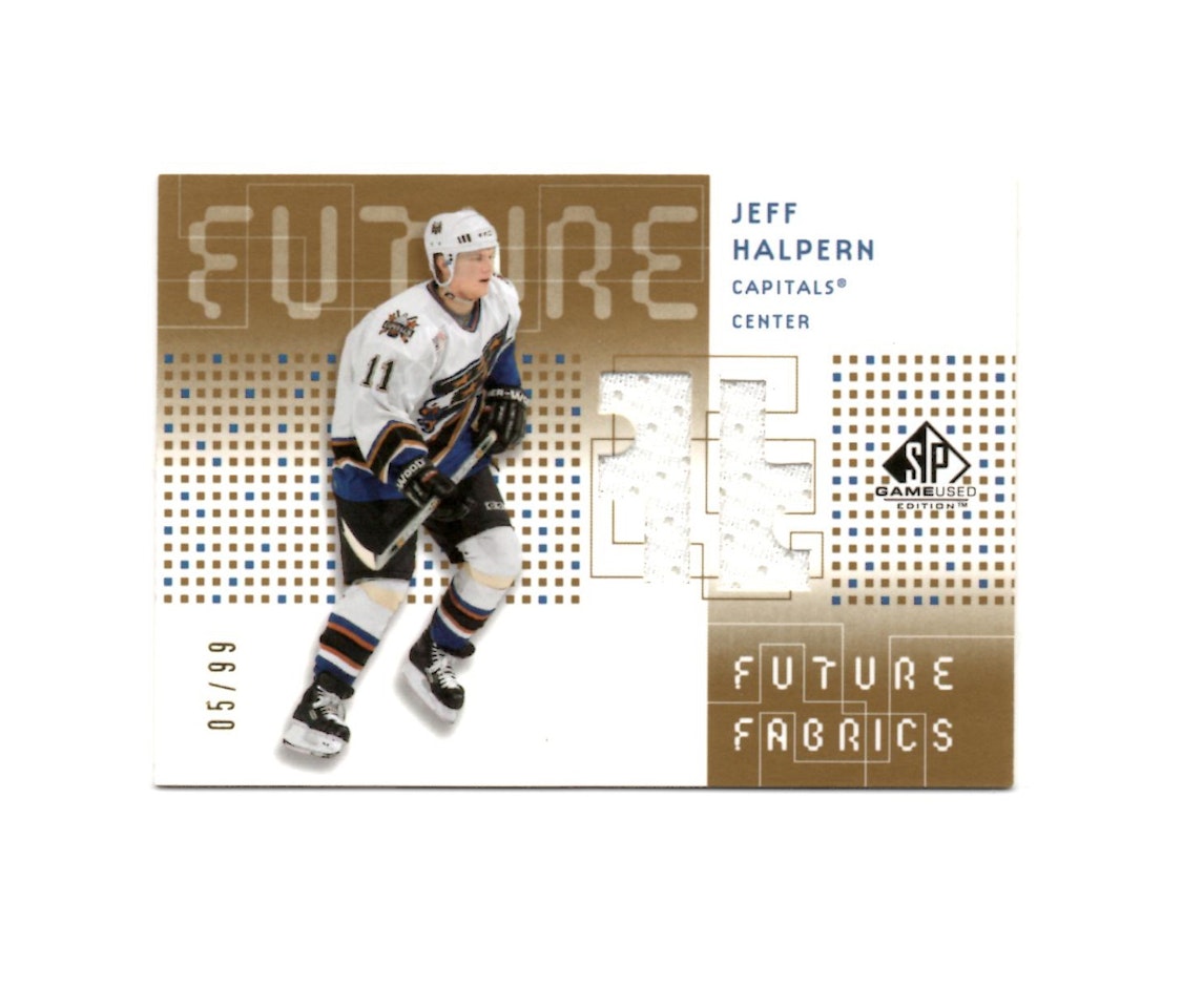 2002-03 SP Game Used Future Fabrics Gold #FFJH Jeff Halpern (50-C2-CAPITALS)